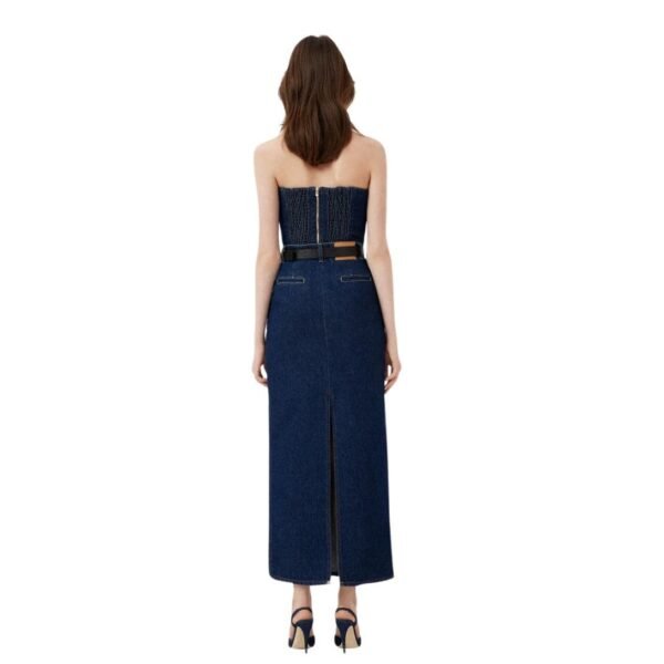 MAGDA BUTRYM DENIM CORSET TOP IN INDIGO - Image 4