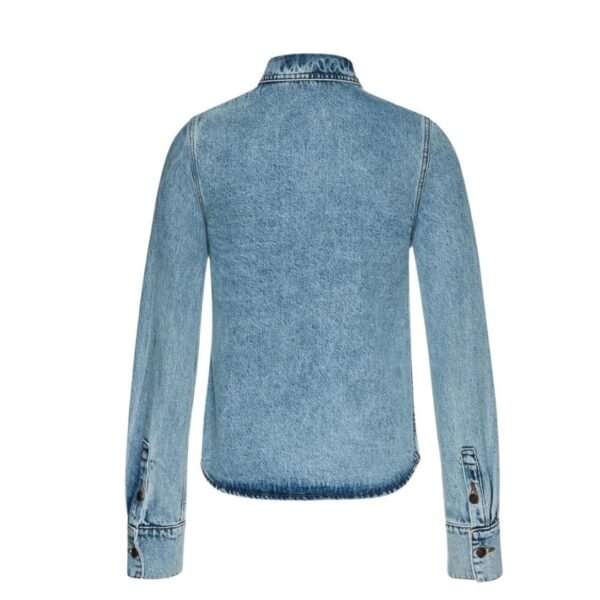 MAGDA BUTRYM FITTED DENIM SHIRT IN FADED BLUE - Image 2