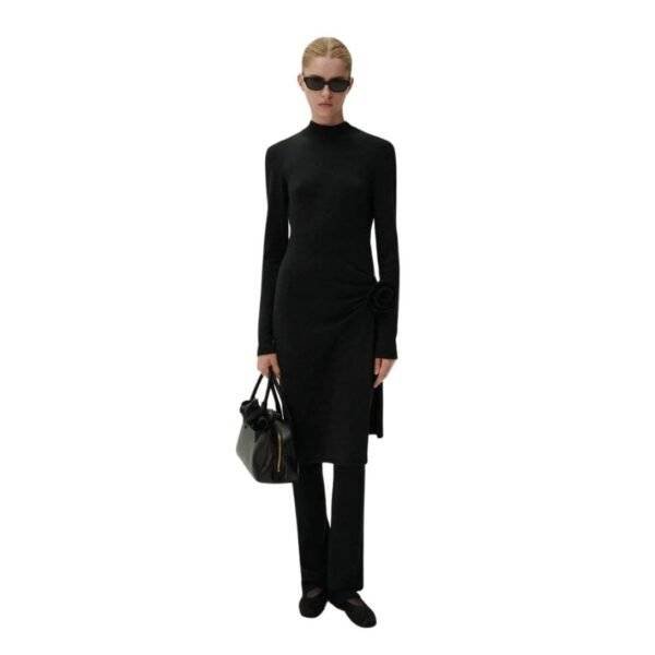 MAGDA BUTRYM FLARED KNITWEAR PANTS IN BLACK - Image 3