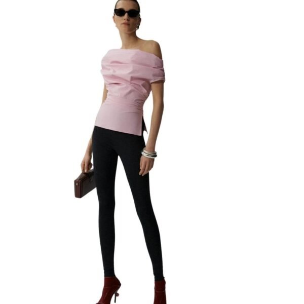 MAGDA BUTRYM OFF SHOULDER DRAPED TOP IN PINK - Image 3