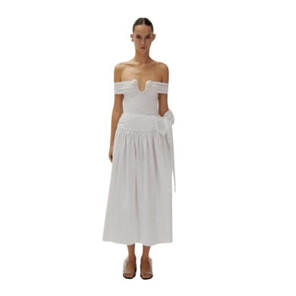 MAGDA BUTRYM OFF SHOULDER JERSEY TOP IN WHITE - Image 3