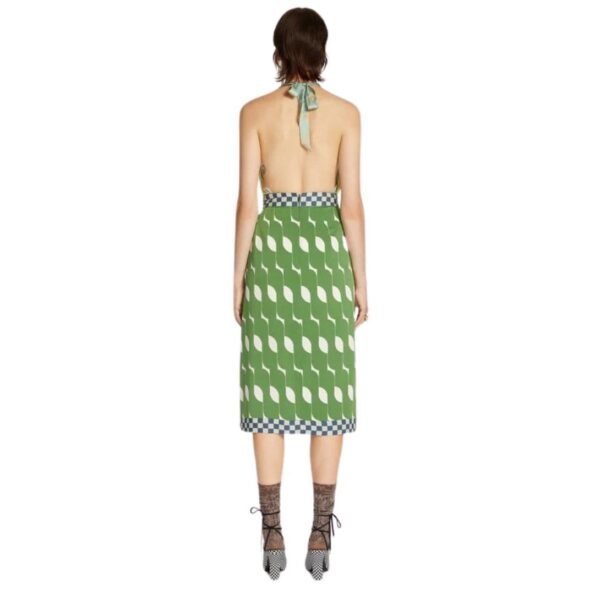 DRIES VAN NOTEN HALTERNECK DRESS GREEN - Image 2