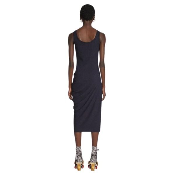 DRIES VAN NOTEN DRAPED TANK TOP DRESS NAVY - Image 2