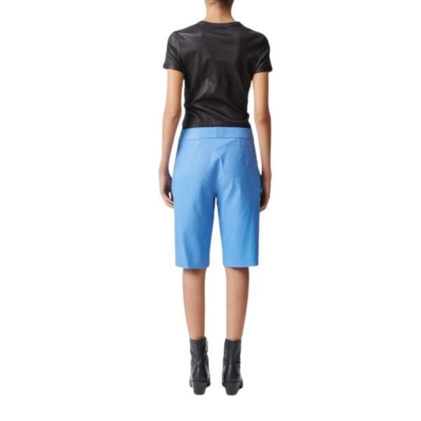 STOULS GASTONE DENIM-STYLE LEATHER BERMUDA SHORTS - Image 2