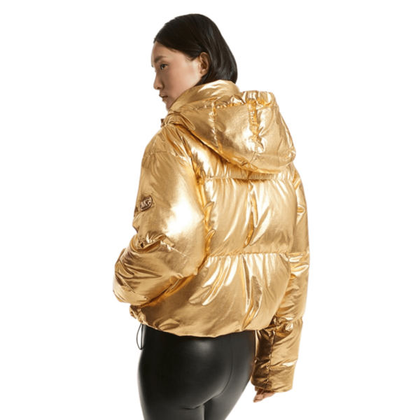 Gold Leather Jacket Women - Image 2