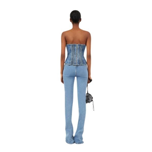 MAGDA BUTRYM STRAPLESS STITCH CORSET IN BLUE - Image 4