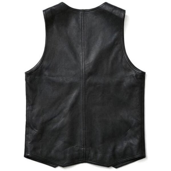 MEN'S STYLISH BIKER LEATHER VEST - Image 2