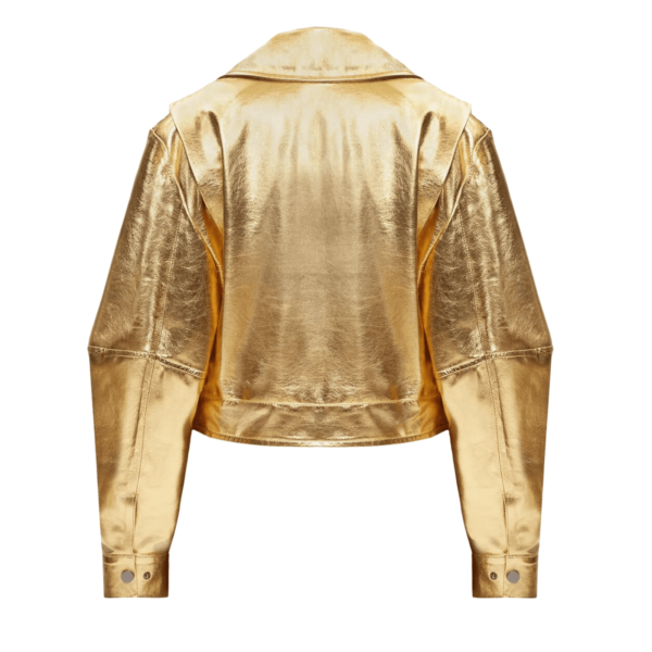 Gold Leather Jacket Women - Image 7