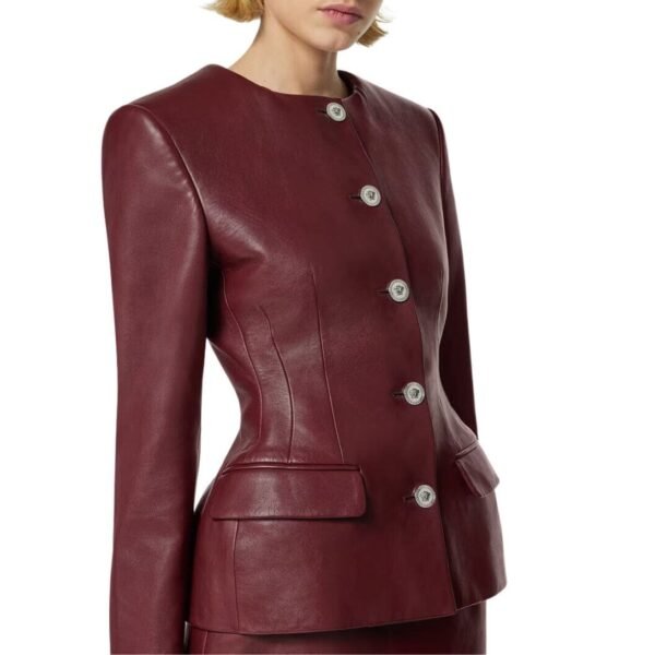 VERSACE LEATHER HOURGLASS JACKET - Image 4