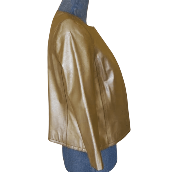 Gold Leather Jacket Women - Image 2