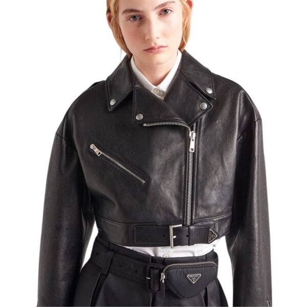 PRADA LEATHER BIKER JACKET - Image 5