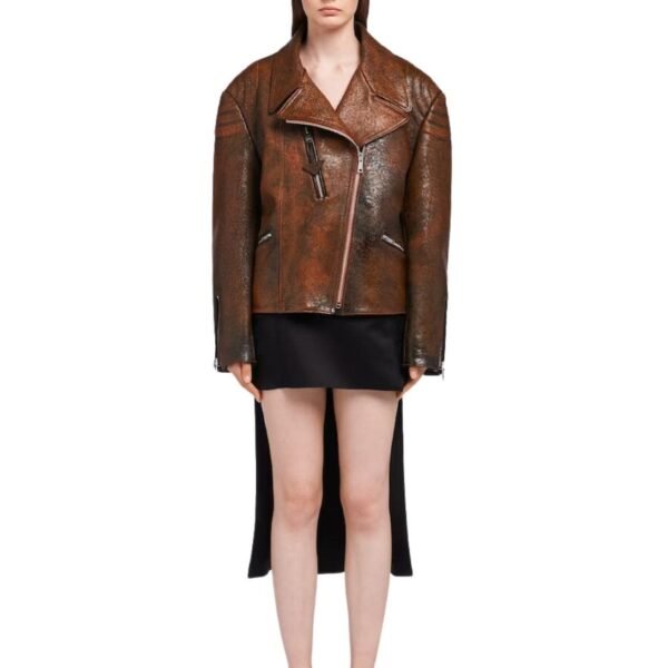 PRADA LEATHER BIKER JACKET - Image 3