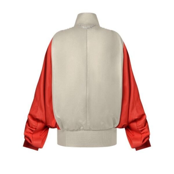 LOUIS VUITTON COLOR BLOCKED GATHERED LEATHER JACKET - Image 2