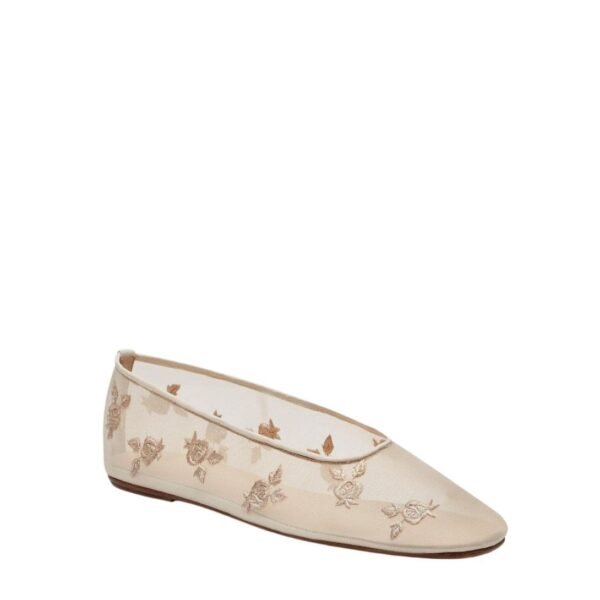 MAGDA BUTRYM MESH BALLET FLATS IN CREAM EMBROIDERY - Image 2