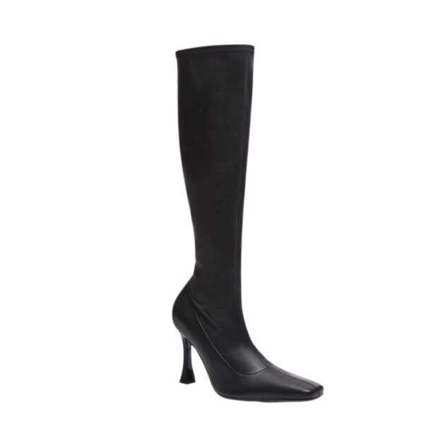 MAGDA BUTRYM TALL LEATHER SOCK BOOTS IN BLACK LEATHER - Image 3