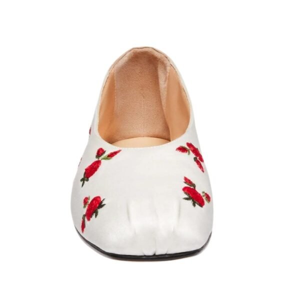 MAGDA BUTRYM SATIN BALLET FLATS IN CREAM - Image 2