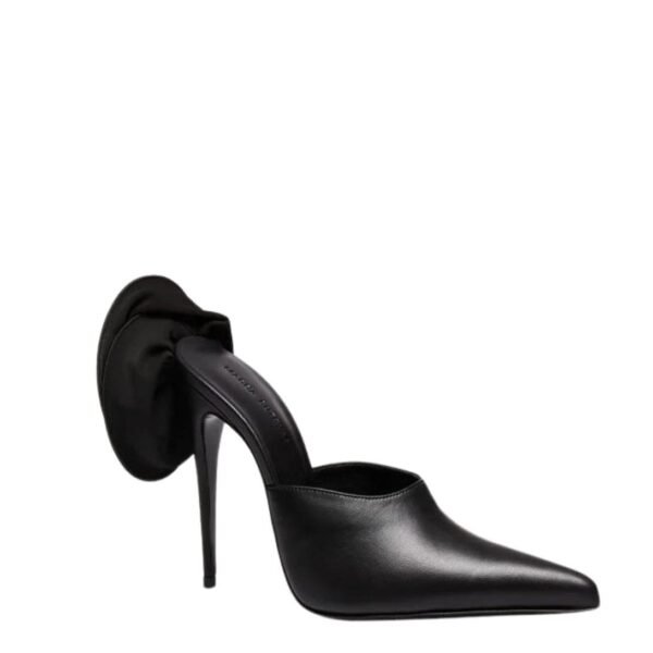 MAGDA BUTRYM POINTED FLOWER MULES IN BLACK LEATHER - Image 3