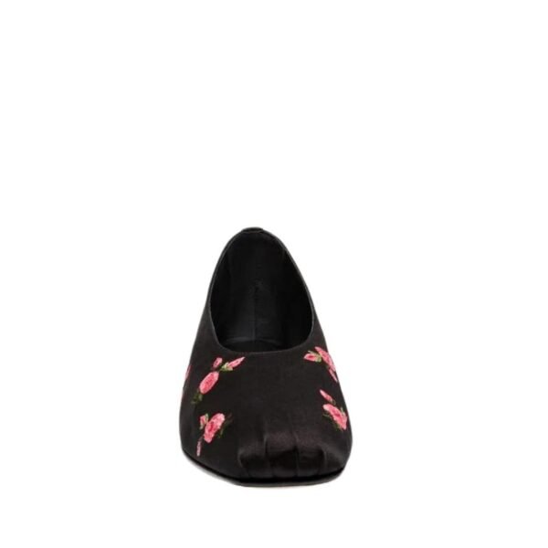 MAGDA BUTRYM SATIN BALLET FLATS IN BLACK - Image 2