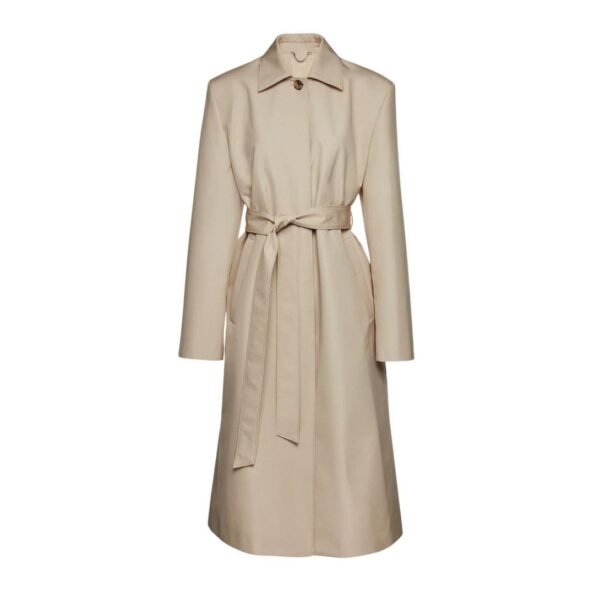 MAGDA BUTRYM WRAP COTTON COAT IN BEIGE