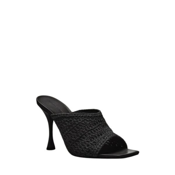 MAGDA BUTRYM CROCHET MULE HEELS IN BLACK - Image 3