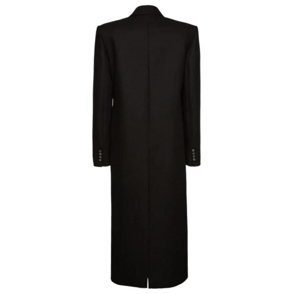 MAGDA BUTRYM LONG CLASSIC WOOL COAT IN BLACK - Image 2