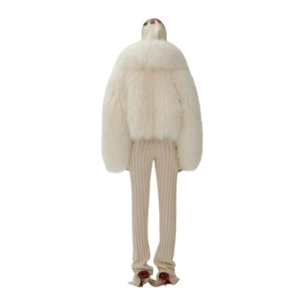 MAGDA BUTRYM SHORT SHAG SHEARLING COAT IN CREAM - Image 4