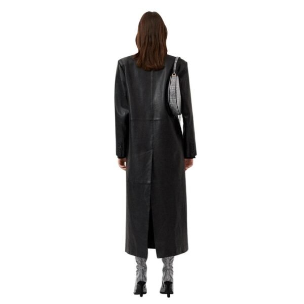 MAGDA BUTRYM LONG LEATHER TAILORED COAT IN BLACK - Image 3