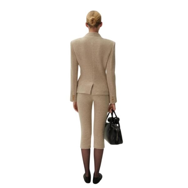 MAGDA BUTRYM CASHMERE HIGH NECK BLAZER IN BEIGE - Image 4