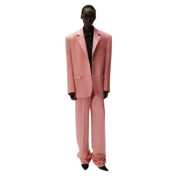 MAGDA BUTRYM WILD LEG SILK TAILORED PANTS IN PINK - Image 6