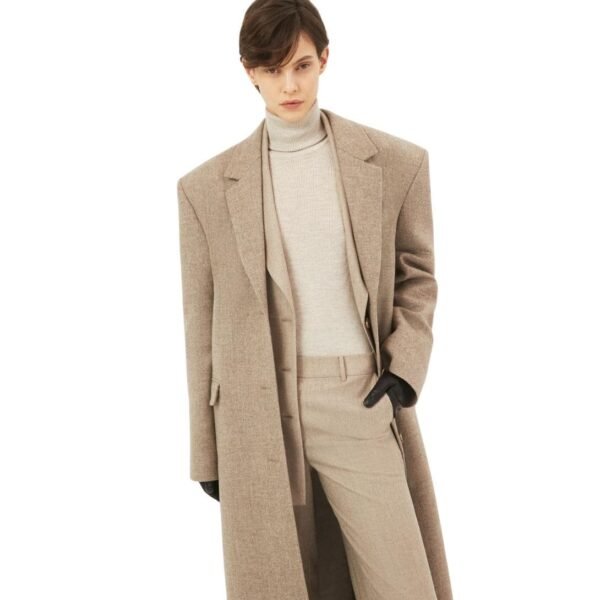 MAGDA BUTRYM CASHMERE CLASSIC OVERSIZED BLAZER IN TAUPE - Image 4