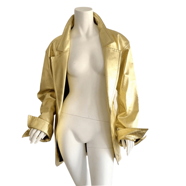 Silver Star Leather Jacket Coat - Image 4