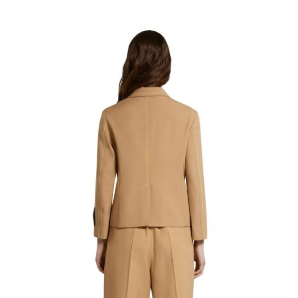 MARNI BEIGE WOOL JACKET WITH CONTRAST STITCHING - Image 3