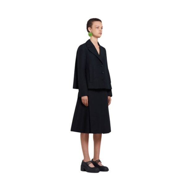 MARNI BLACK A LINE CADY JACKET WITH BACK PLEAT - Image 4