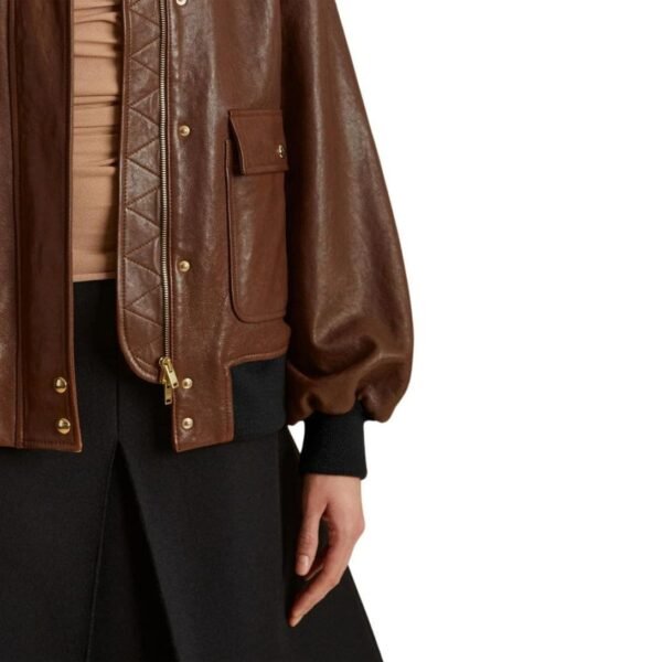 KHAITE THE SHELLAR JACKET IN CLASSIC BROWN LEATHER - Image 4