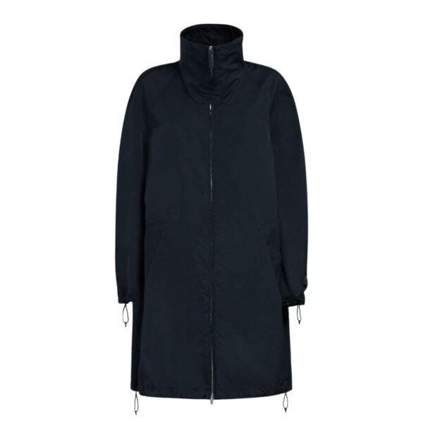 MARNI BLACK GATHERED TAFFETA PARKA