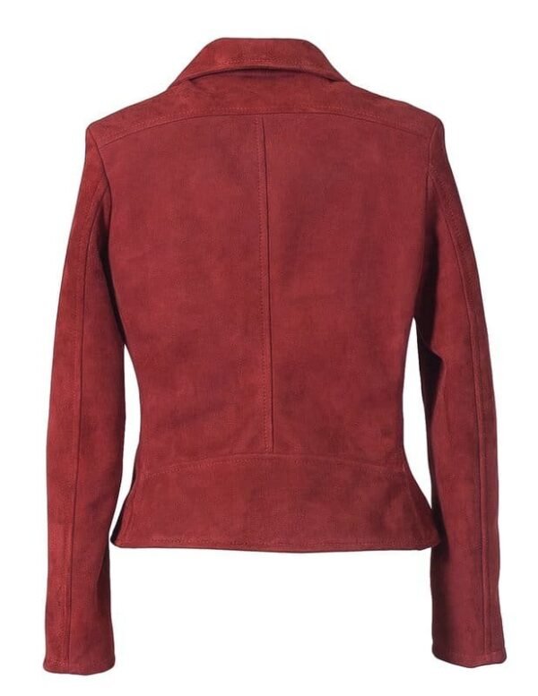 Women's Fitted Suede Motorcycle Jacket - Image 4