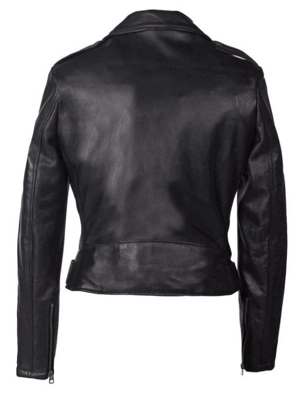 Women's Cropped Perfecto in Lambskin Leather Jacket - Image 8