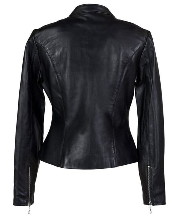 Women's Lambskin Cafe Leather Jacket - Image 6