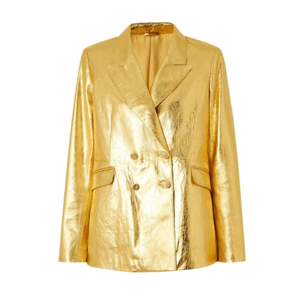 Gold Leather Coat Women