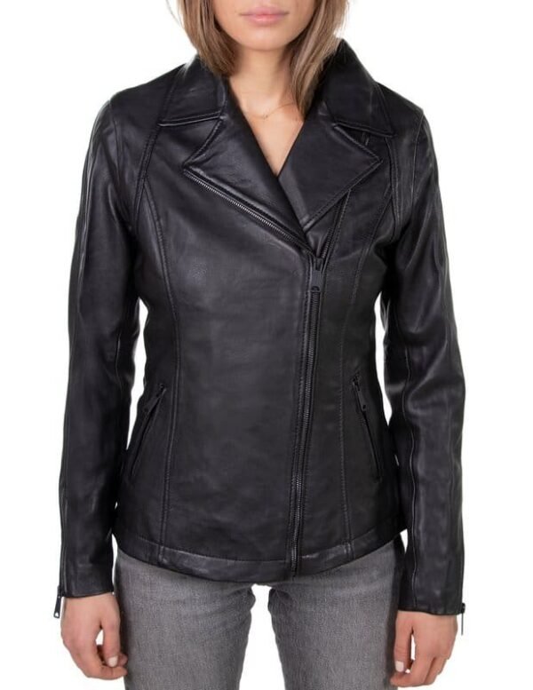 Long Lambskin Moto Jacket - Image 4