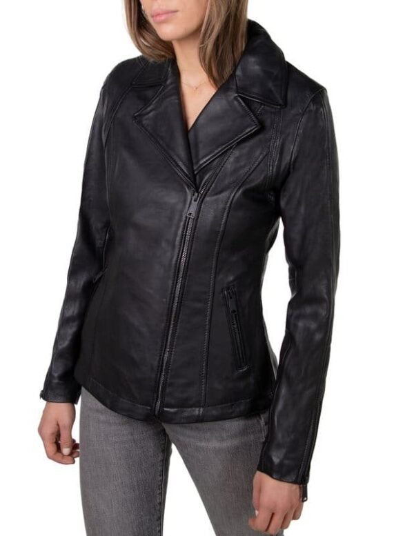 Long Lambskin Moto Jacket - Image 6