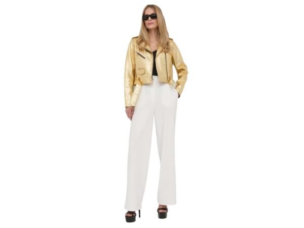 Gold Leather Jacket Women - Image 4