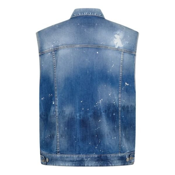 DSQUARED2 MEDIUM ICE SPOTS WASH DENIM OVER VEST - Image 2