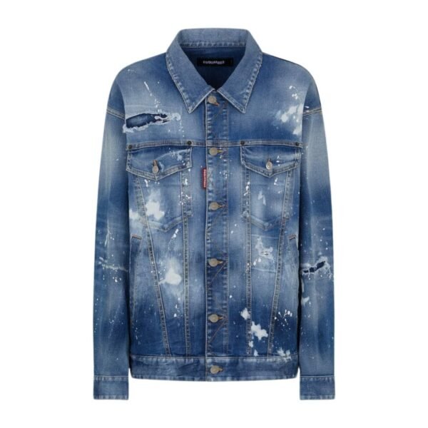 DSQUARED2 MEDIUM ICE SPOTS WASH OVER JEANS JACKET