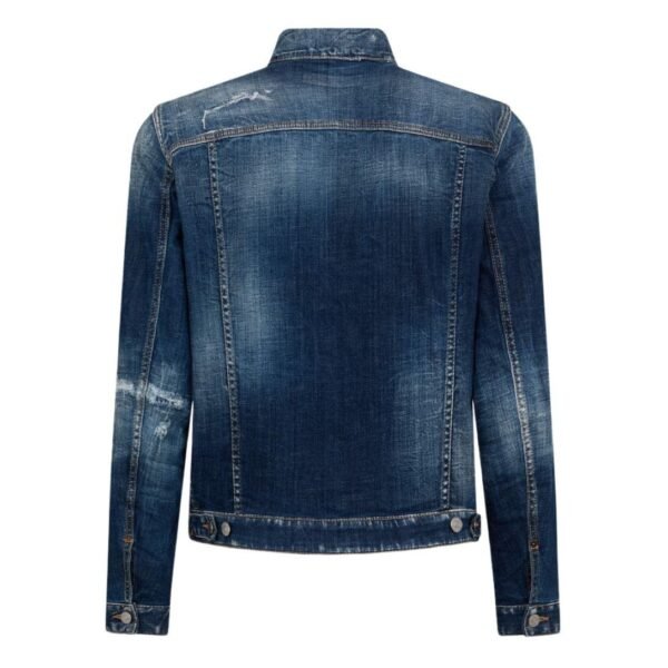 DSQUARED2 DARK RIPPED CAST WASH DENIM DAN JACKET - Image 2