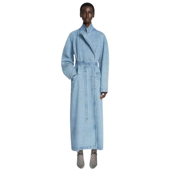 DRIES VAN NOTEN DENIM TRENCH COAT LIGHT BLUE - Image 3