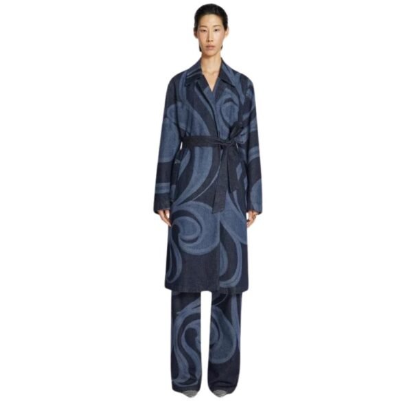 DRIES VAN NOTEN EMBROIDERED COAT INDIGO - Image 3