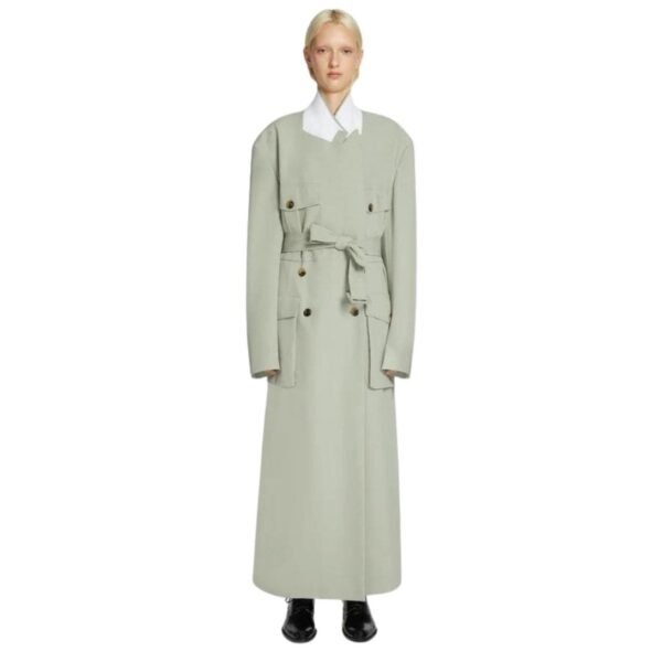 DRIES VAN NOTEN OVERSIZED BELTED COAT CEMENT - Image 3