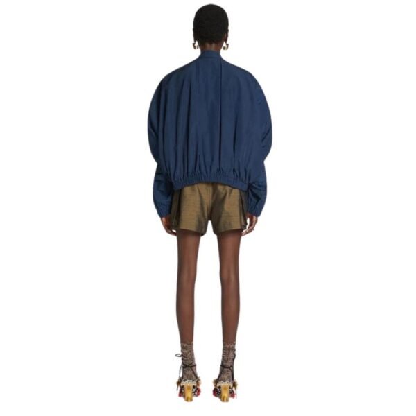 DRIES VAN NOTEN RUFFLED BOMBER NAVY - Image 3