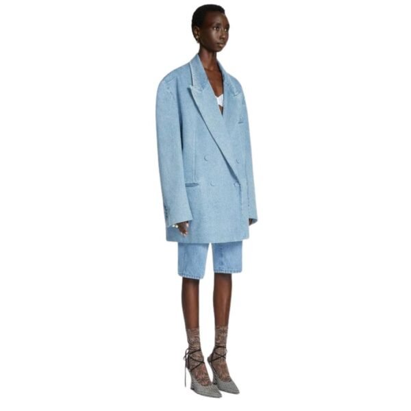 DRIES VAN NOTEN OVERSIZED DENIM BLAZER LIGHT BLUE - Image 3